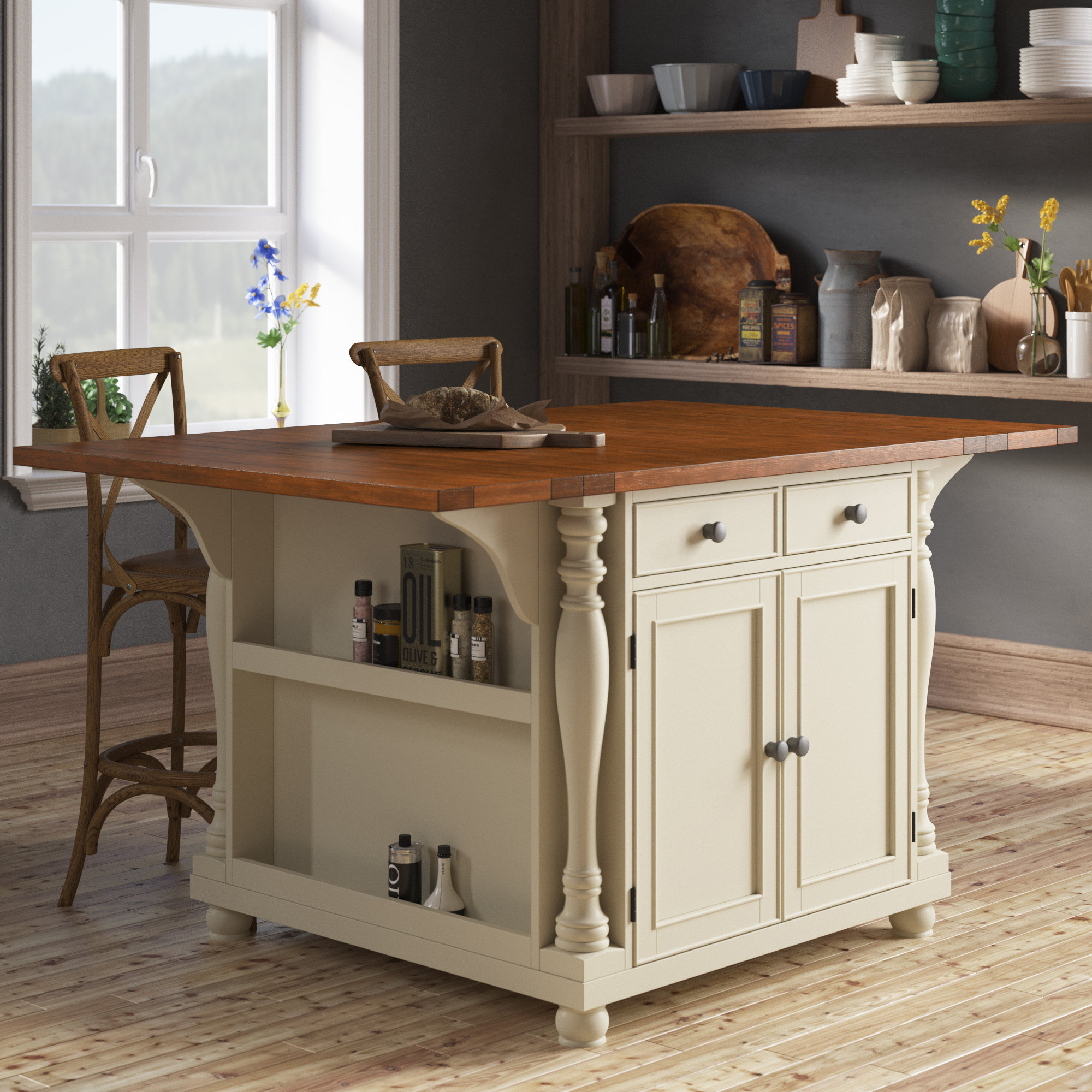 Wayfair kitchen island with seating sale